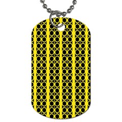 Circles Lines Black Yellow Dog Tag (two Sides) by BrightVibesDesign