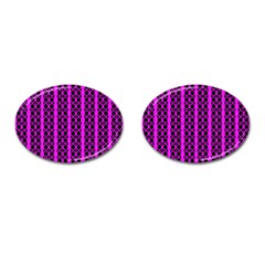 Circles Lines Black Pink Cufflinks (oval) by BrightVibesDesign