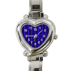 Circles Lines Black Blue Heart Italian Charm Watch by BrightVibesDesign