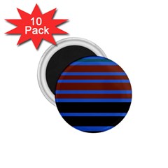 Black Stripes Blue Green Orange 1 75  Magnets (10 Pack)  by BrightVibesDesign