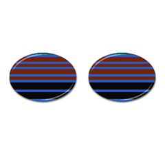 Black Stripes Blue Green Orange Cufflinks (oval) by BrightVibesDesign