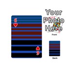 Black Stripes Blue Green Orange Playing Cards 54 Designs (Mini) Front - Heart6