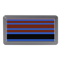 Black Stripes Blue Green Orange Memory Card Reader (mini) by BrightVibesDesign