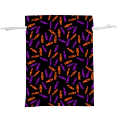 Halloween Candy On Black  Lightweight Drawstring Pouch (xl) by bloomingvinedesign
