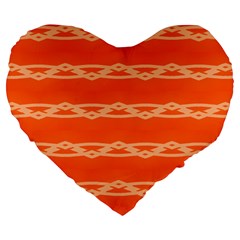 Pattern Orange Large 19  Premium Flano Heart Shape Cushions by HermanTelo