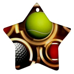 Sport Ball Tennis Golf Football Ornament (star) by HermanTelo