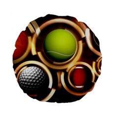 Sport Ball Tennis Golf Football Standard 15  Premium Flano Round Cushions by HermanTelo
