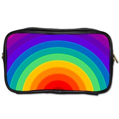 Rainbow Background Colorful Toiletries Bag (two Sides) by HermanTelo