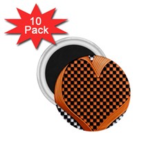 Heart Chess Board Checkerboard 1 75  Magnets (10 Pack)  by HermanTelo