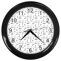 Music Notes Background Wallpaper Wall Clock (black) by HermanTelo