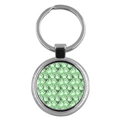 Pattern Texture Feet Dog Green Key Chain (round) by HermanTelo