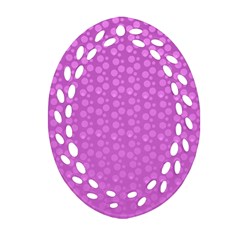 Background Polka Pink Ornament (oval Filigree) by HermanTelo