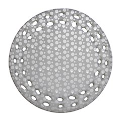 Background Polka Grey Ornament (round Filigree) by HermanTelo