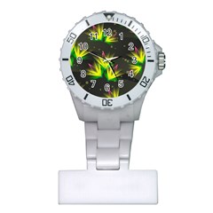 Floral Abstract Lines Plastic Nurses Watch by HermanTelo