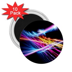 Colorful Neon Art Light Rays, Rainbow Colors 2 25  Magnets (10 Pack)  by picsaspassion