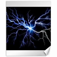 Blue Thunder Colorful Lightning Graphic Impression Canvas 11  X 14  by picsaspassion