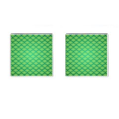 Pattern Texture Geometric Green Cufflinks (square) by Mariart