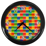 Background Colorful Abstract Wall Clock (Black)