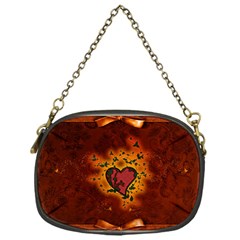 Beautiful Heart With Leaves Chain Purse (one Side) by FantasyWorld7