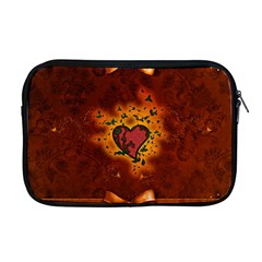 Beautiful Heart With Leaves Apple Macbook Pro 17  Zipper Case by FantasyWorld7