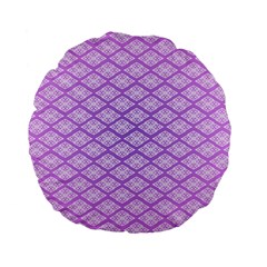 Pattern Texture Geometric Purple Standard 15  Premium Flano Round Cushions