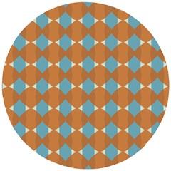 Pattern Brown Triangle Wooden Puzzle Round