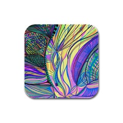 Happpy (4) Rubber Square Coaster (4 Pack)  by nicholakarma