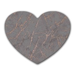 Marble Old Vintage Pinkish Gray With Bronze Veins Intrusions Texture Floor Background Print Luxuous Real Marble Heart Mousepads by genx
