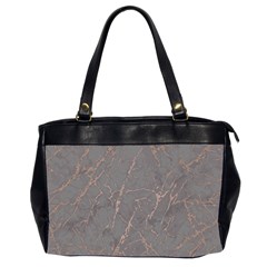 Marble Old Vintage Pinkish Gray With Bronze Veins Intrusions Texture Floor Background Print Luxuous Real Marble Oversize Office Handbag (2 Sides) by genx