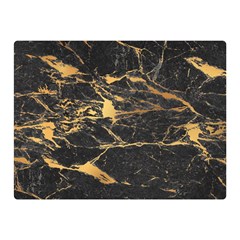 Black Marble Texture With Gold Veins Floor Background Print Luxuous Real Marble Double Sided Flano Blanket (mini)  by genx