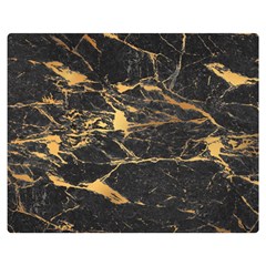 Black Marble Texture With Gold Veins Floor Background Print Luxuous Real Marble Double Sided Flano Blanket (medium)  by genx