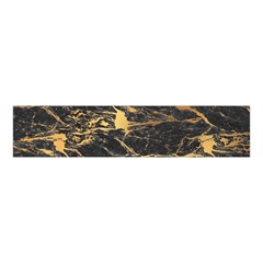 Black Marble Texture With Gold Veins Floor Background Print Luxuous Real Marble Velvet Scrunchie by genx