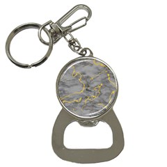 Marble Neon Retro Light Gray With Gold Yellow Veins Texture Floor Background Retro Neon 80s Style Neon Colors Print Luxuous Real Marble Bottle Opener Key Chain by genx