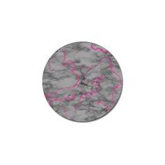 Marble Light Gray With Bright Magenta Pink Veins Texture Floor Background Retro Neon 80s Style Neon Colors Print Luxuous Real Marble Golf Ball Marker (10 Pack) by genx