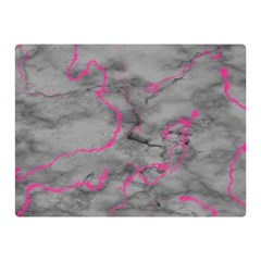 Marble Light Gray With Bright Magenta Pink Veins Texture Floor Background Retro Neon 80s Style Neon Colors Print Luxuous Real Marble Double Sided Flano Blanket (mini)  by genx