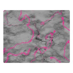 Marble Light Gray With Bright Magenta Pink Veins Texture Floor Background Retro Neon 80s Style Neon Colors Print Luxuous Real Marble Double Sided Flano Blanket (large)  by genx