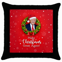 Make Christmas Great Again With Trump Face Maga Throw Pillow Case (black) by snek