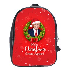 Make Christmas Great Again With Trump Face Maga School Bag (large) by snek