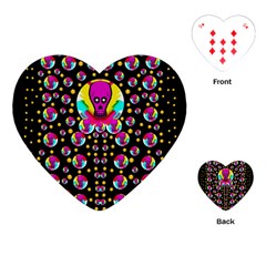 Skull With Many Friends Playing Cards Single Design (heart) by pepitasart