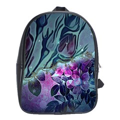 Decorative Floral Design School Bag (xl) by FantasyWorld7