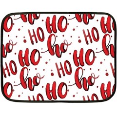 Christmas Watercolor Hohoho Red Handdrawn Holiday Organic And Naive Pattern Fleece Blanket (mini) by genx