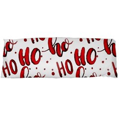 Christmas Watercolor Hohoho Red Handdrawn Holiday Organic And Naive Pattern Body Pillow Case (dakimakura) by genx