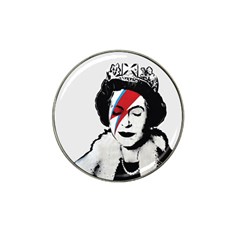 Banksy Graffiti Uk England God Save The Queen Elisabeth With David Bowie Rockband Face Makeup Ziggy Stardust Hat Clip Ball Marker (10 Pack) by snek