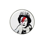 Banksy graffiti UK England God Save the Queen Elisabeth with David Bowie rockband face makeup Ziggy Stardust Hat Clip Ball Marker (10 pack) Front