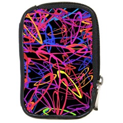 Abstrait Neon Colors Compact Camera Leather Case by kcreatif