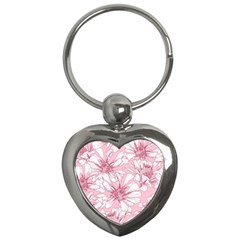 Pink Flowers Key Chain (heart) by Sobalvarro