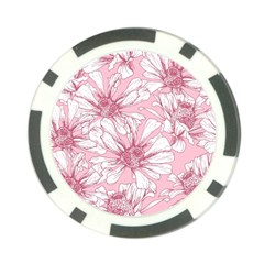 Pink Flowers Poker Chip Card Guard by Sobalvarro