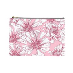 Pink Flowers Cosmetic Bag (large) by Sobalvarro