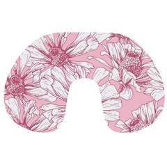 Pink Flowers Travel Neck Pillow by Sobalvarro