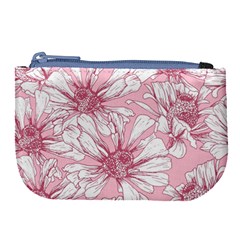 Pink Flowers Large Coin Purse by Sobalvarro